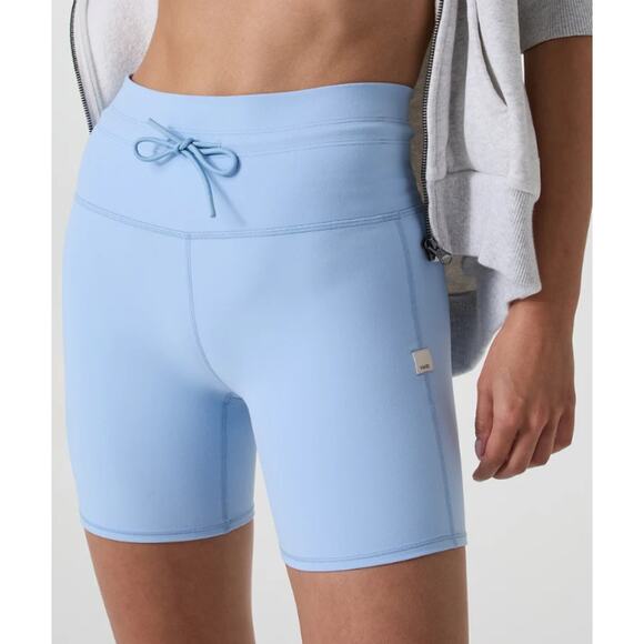 Vuori Daily Shorts Womens Small Blue High Rise Drawstring Athletic Yoga Workout - Picture 2 of 16
